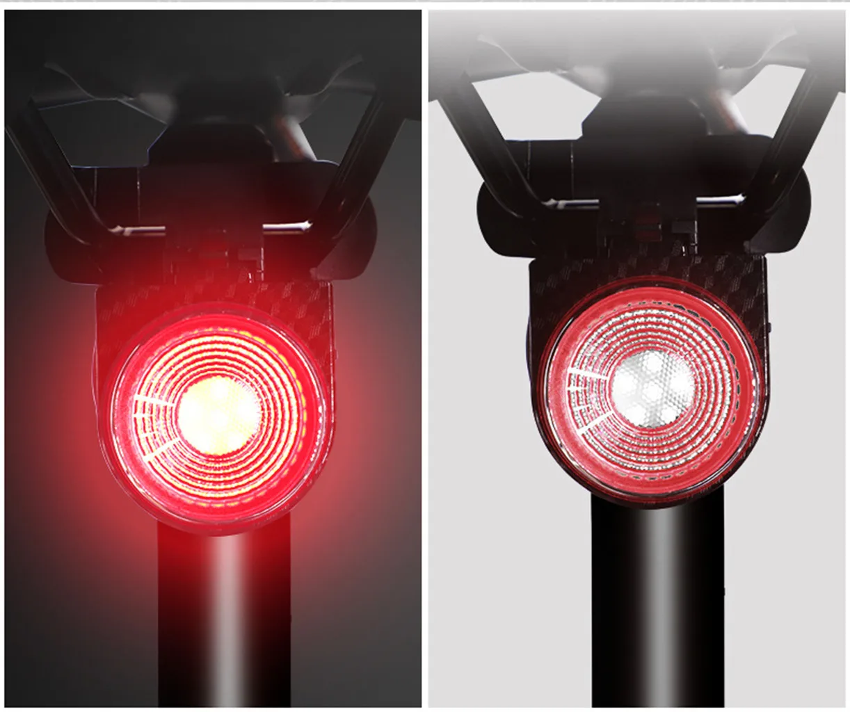 

USB Rechargeable Bike Rear Tail Light LED Bicycle Warning Safety Smart Lamp New Remote bicycle warning lights Silica Gel A30520