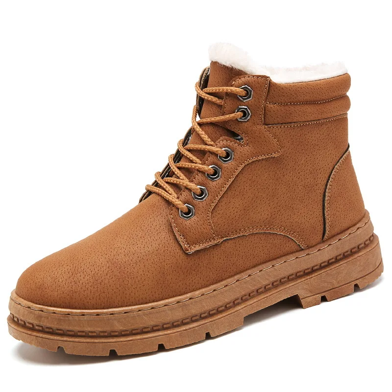 

2019 New Winter Boots for Men Comfortable Fur Mens Ankle Boots Fashion Super Warm Mens Shoes Winter Men Snow Boots