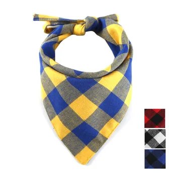

Reversible Triangular Bandage Bibs Dog Bandana Pet Bandana Plaid Scarf Ties Collar Square Triangular for Dog Cat Accessories