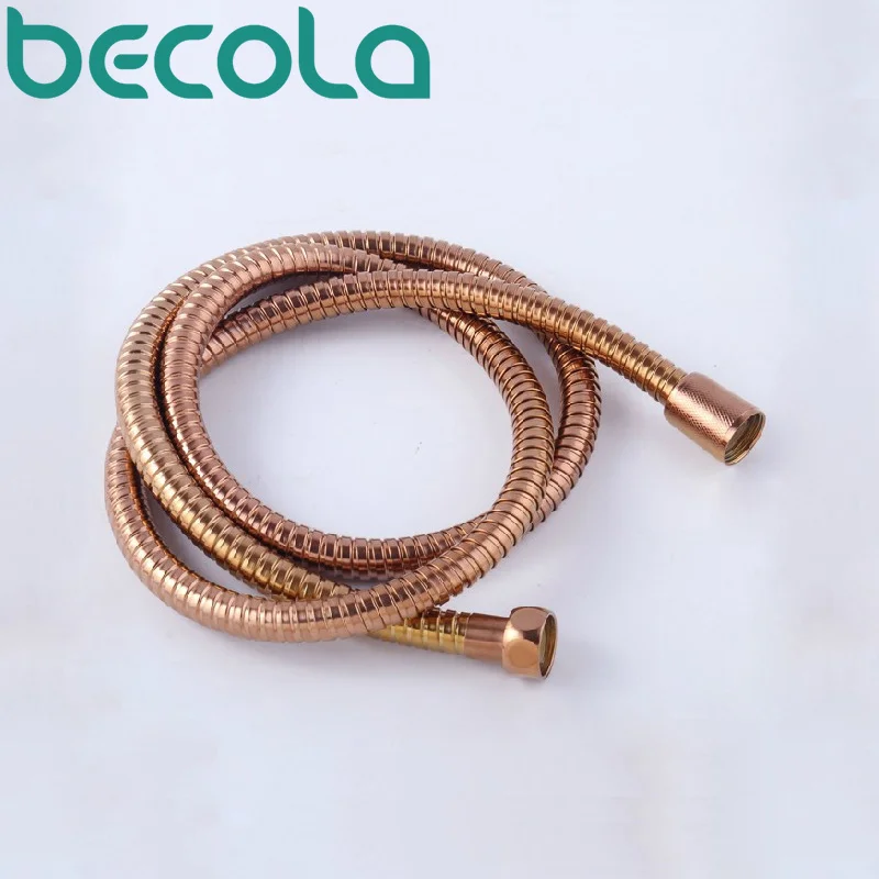 Becola شحن مجاني 150 سنتيمتر روز الذهب خرطوم أسود العتيقة النحاس السباكة خراطيم دش الأنابيب كروم دش خرطوم B-150