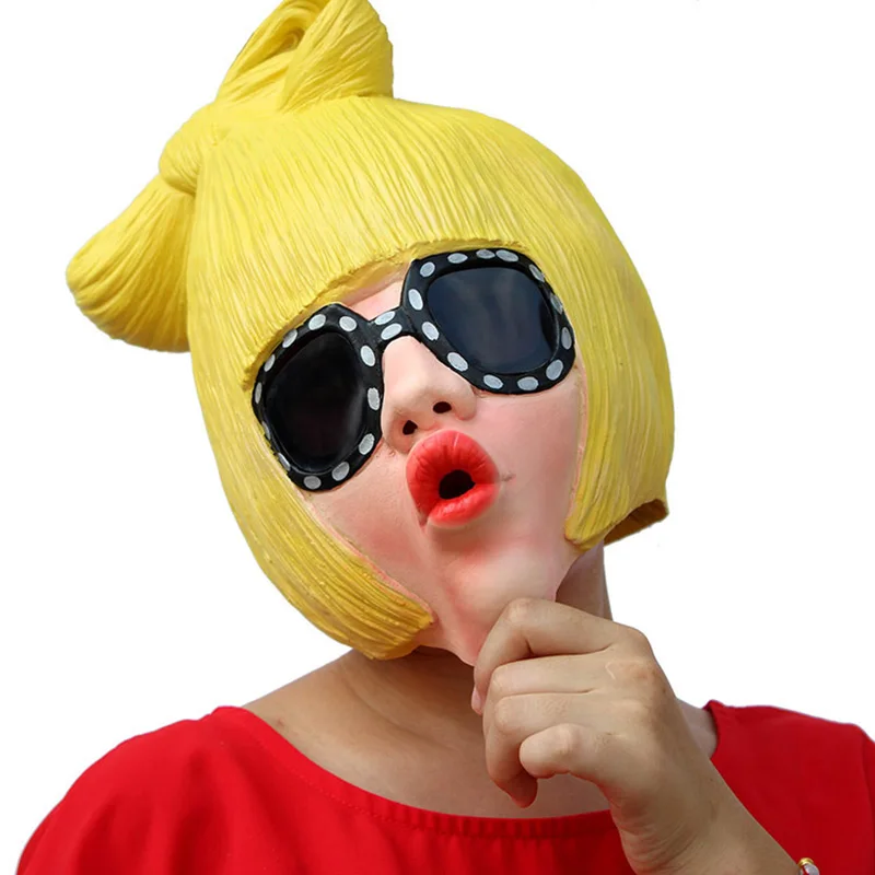 Funny Halloween Female Villain Joke Celebrity Mask Prank Creepy Cosplay