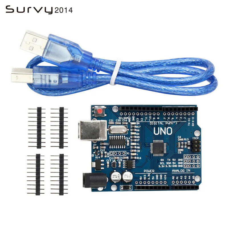 

high quality One set UNO R3 (CH340G) MEGA328P for Arduino UNO R3 + USB CABLE ATMEGA328P-AU Development board