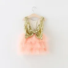 EMS DHL Free Shipping Little Girl's Holiday Lace Casual kids dress Princess Gold Violet Dress Sequin Tiers Tutu Dress 90-130