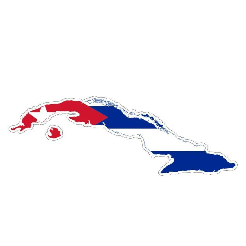 

15.2CM*5.2CM Cuban Flag Car Sticker Motorcycle Map Decal Car Accessories 6-0823