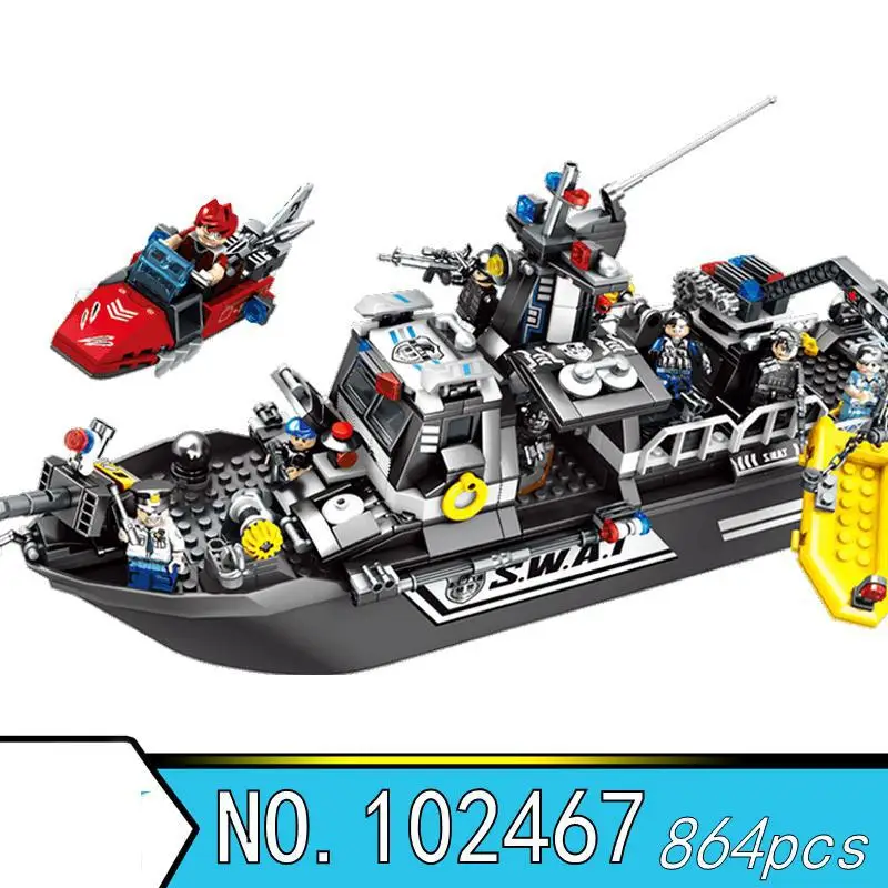 

Black Hawk Swat Patrol Warship Military Building Blocks Bricks Compatible WithModel Toys Sembo 102467