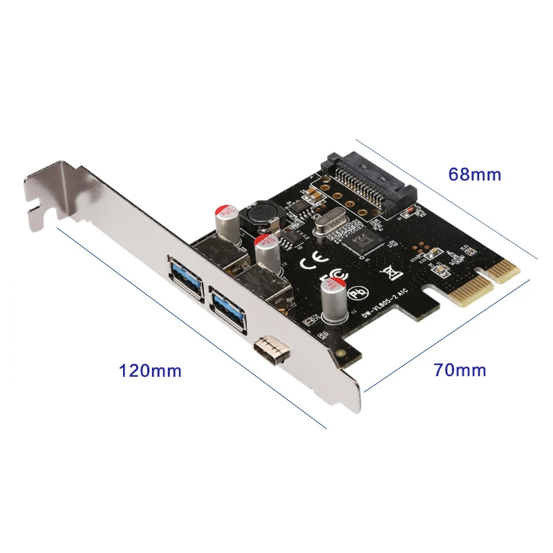 En-Labs USB 3,1 GEN 1(5 Гбит/с) type-C+ 2 USB 3,0 type-A PCI-e Express Card настольный адаптер PCI Express Add On Card, питание по SATA
