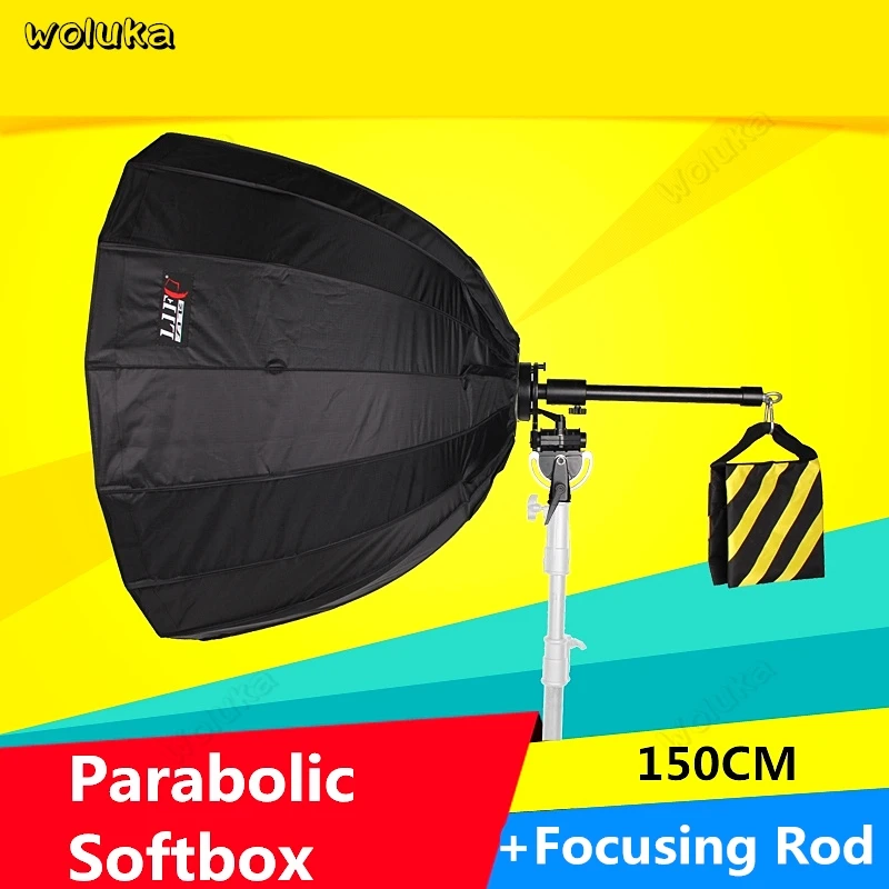 

150CM Softbox Deep Mouth Parabolic Reflective Umbrella + Reflective Focusing Rod Studio Anti-Easy Installation CD50 T11