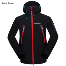 2017 Mount Conquer Man Softshell Fleece Windproof Water Repellent Hiking Jacket Outdoor Sport Wear Clothing Camping Climbing New