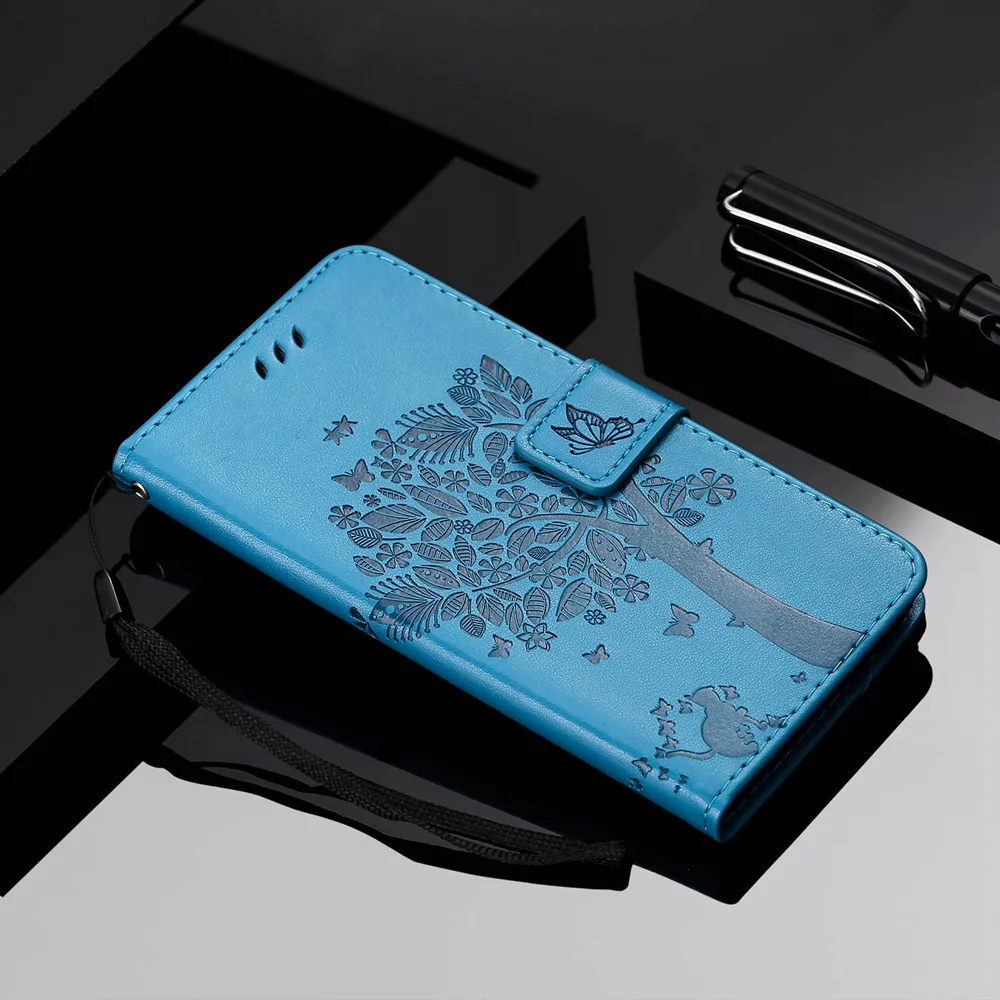 

Luxury Cat Tree Pattern Leather Wallet Phone Case Cover For Samsung J330 J530 J730 J3 J5 J7 2017 with Card Slots