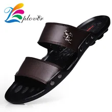 Zplover Casual Famous Brand 2017 Men Sandals Shoes Slippers Summer Flip Flops Beach Men Shoes Leather Sandalias Zapatos hombre