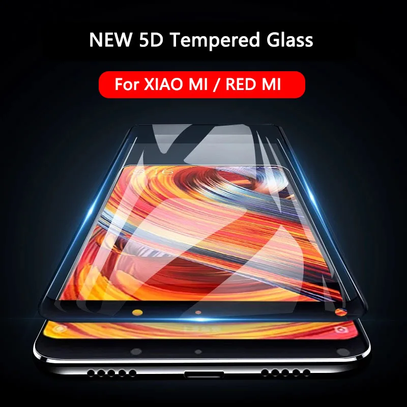 5D Full Cover Tempered Glass For Xiaomi Redmi Note 7 6 Pro S2 9 8 A2 lite Screen Protector Film 5 5A | Мобильные телефоны и