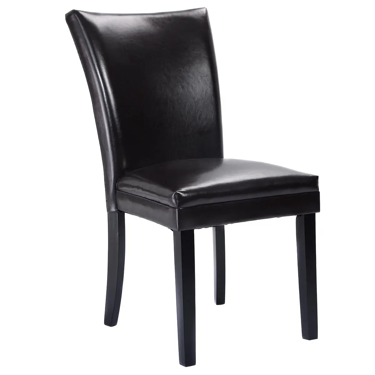 Giantex Set of 2 Elegant Design PU Leather Accent Dining Chairs Modern Home Furniture HW52837BN