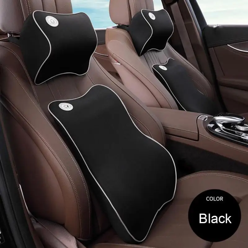 

3D Memory Foam Car Seat Pillow Headrest Neck Rest Pillow Seat Support Waist Lumbar Back Chair Cushion Car Interior Accessories