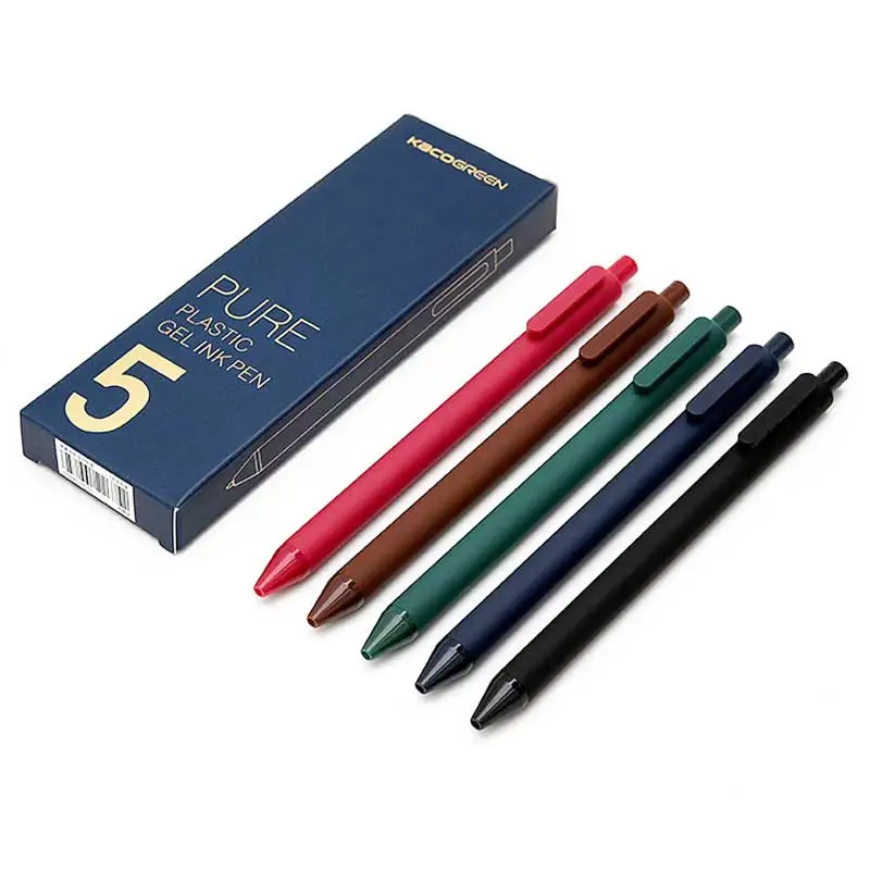 

5pcs/box Colorful Gel Pens Assorted Colors Extra Fine Point (0.5 mm) Retractable Gel Pens Drawing Pens Cute School Stationery