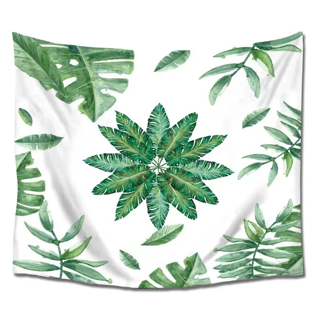 palm tree leaves pattern tapestry hanging wall art polyester fabric