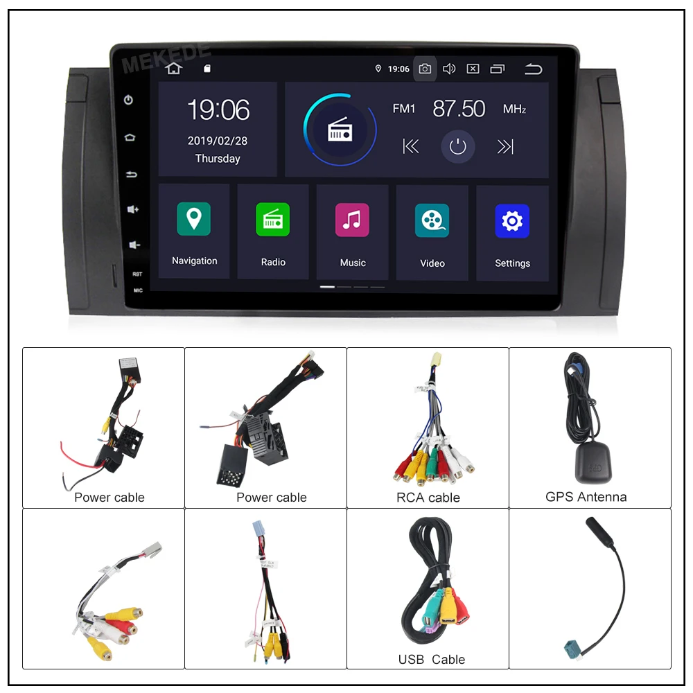 Cheap free shipping 9 inch Android 9.0 for bmw E39,X5,M5,E53 car navigation gps,wifi,4G radio RDS,canbus,2GB RAM,quad core,1024x600 22