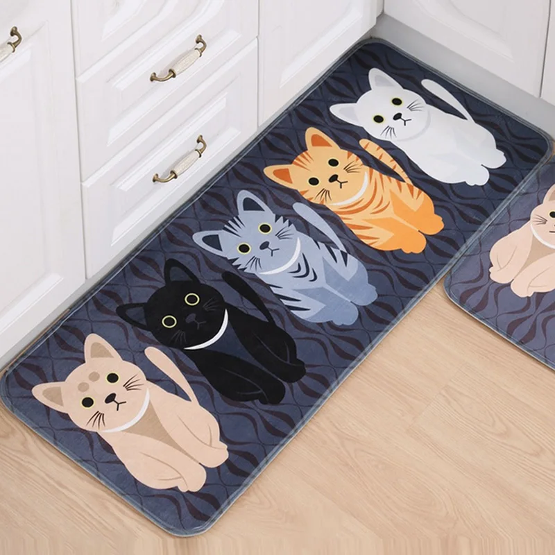 Модные коврики мультяшная Подушка кошка печатные ковры коврики для кухни Ванная комната гостиная Противоскользящий коврик хогард
