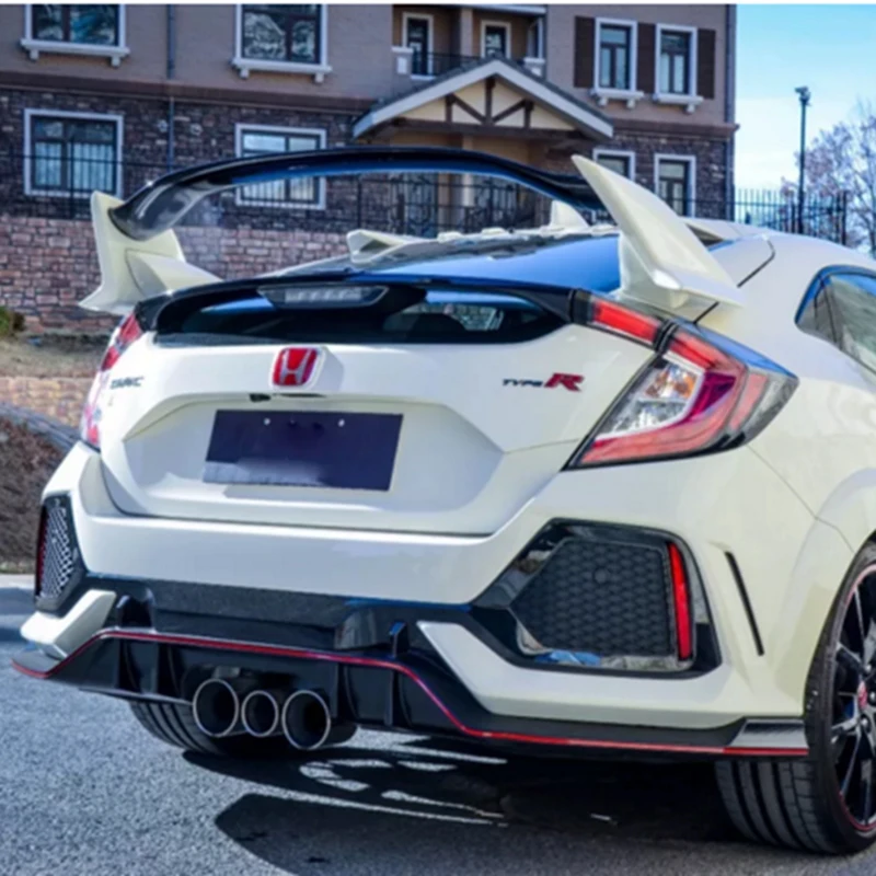 

For Honda Civic Hatchback 5Doors 2017 2018 ABS Plastic Unpainted Color Rear Spoiler Tail Trunk Boot Wing Car Styling
