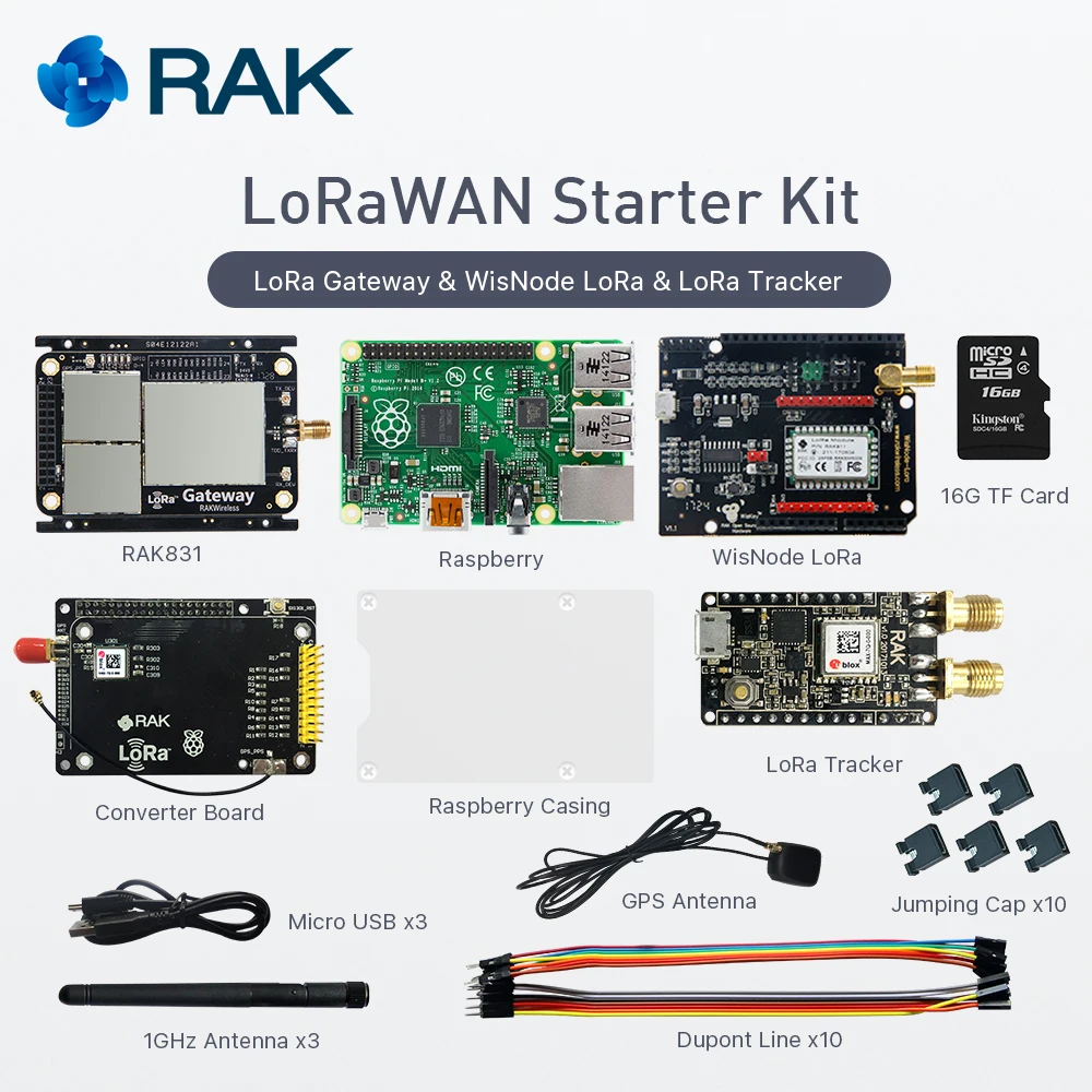 

LoraWAN Starter Kit RAK831 Gateway Module with Raspberry Pi WisNode Node SX1301 Chip Wireless Spread Spectrum Transmission Q073