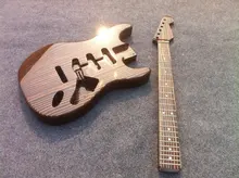 Free shipping one piece Zebrawood body electric guitar kits /unfinished guitar including hardware Free shipping one piece Zebrawood body electric guitar kits /unfinished guitar including hardware