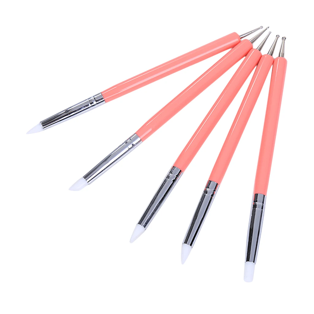 5 комплектов многоцветная силиконовая Дрель Ручка для ногтей глина для рисования Инструменты скульптора