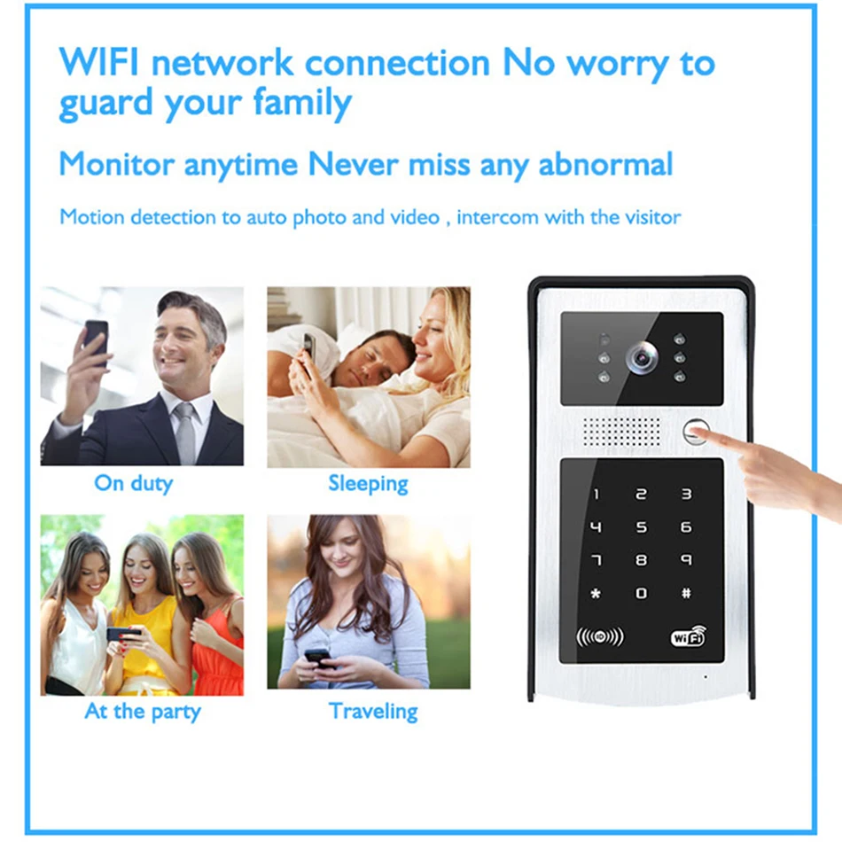 Видеодомофон с Wi Fi видеодомофон на улице IP Cartas Uno Impermeables для дома дверной звонок