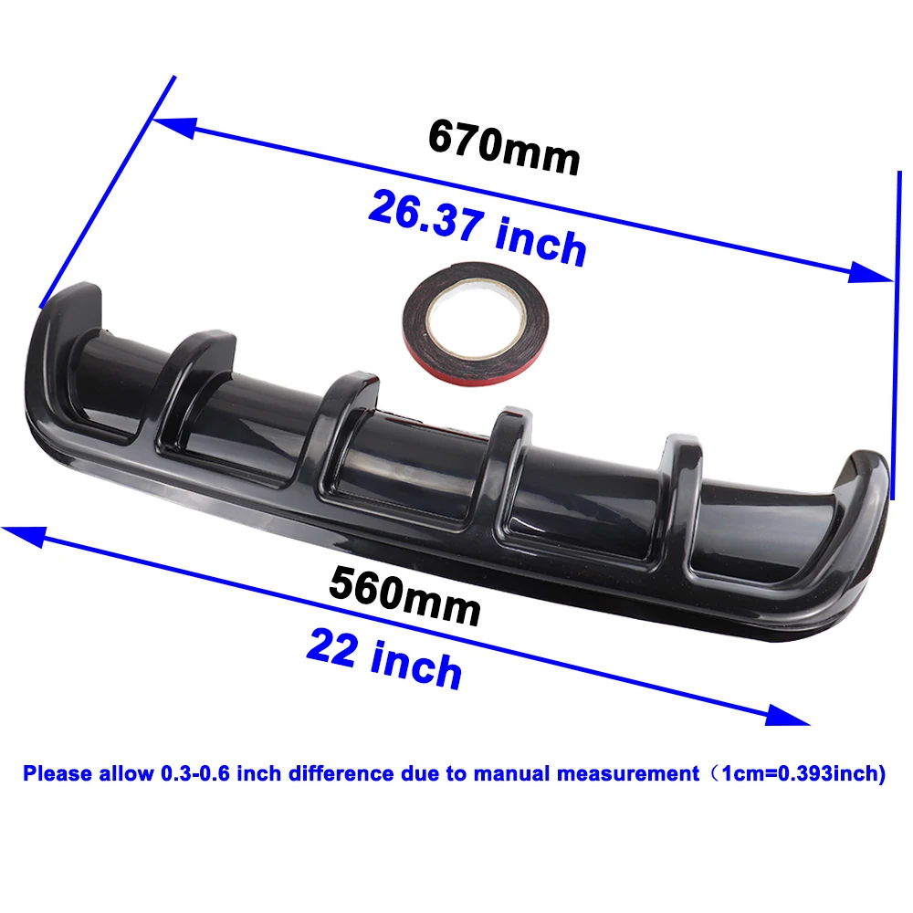 Honhoha Spoiler De Pare-Chocs Arrière Pour Voiture | Aileron Arrière Universel Portable à 5 Ailes | Diffuseur De Pare-Chocs Arrière Multifonctionnel, Aileron De Requin, Accessoires Extérieurs De