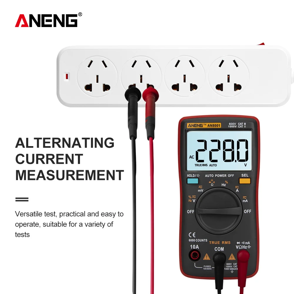 ANENG AN8001 True-RMS мультиметр цифровой multimeter транзистор тестер esr мультиметр digital multimeter провода для мультиметра указатель напряжения transistor capacitor tester dc dc мультитерка ZT102/RM102