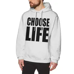 Выберите жизни Толстовка Choose Life толстовки уличная Мужской пуловер с капюшоном Повседневное с длинным рукавом за Размеры синий хлопок