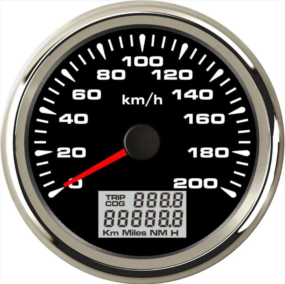 

Pack of 1 Marine 0-200km/h GPS Speedometer Gauges Tuning 85mm Auto LCD Speed Odometers 9-32vdc Speed Mileometers Trip Gauge Cog