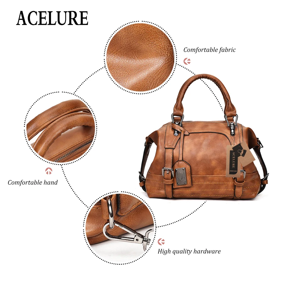 ACELURE حقيبة كتف في المرأة حمل العلامة التجارية Crossbody حقائب للنساء حقيبة ساع خمر حقائب جلدية حقائب النساء الشهيرة