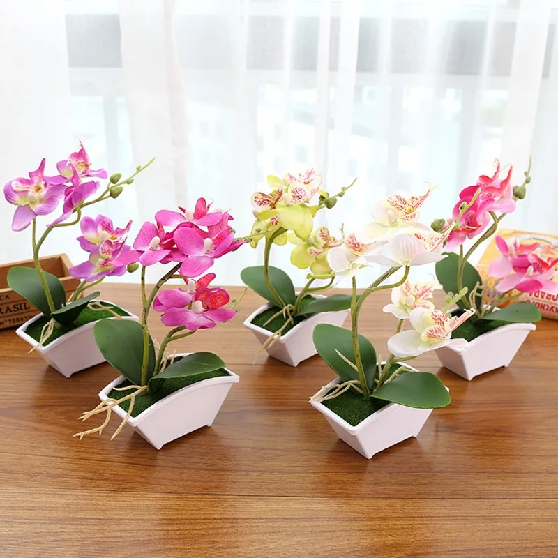 

Artificial flower Butterfly Orchid Flower Real Touch leaves Artificial Plants Overall Floral For Wedding Valentine's Day