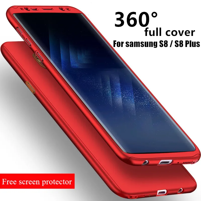 Роскошный Жесткий матовый чехол 360 для Samsung S8 тонкий с полным корпусом S9 Plus S7 Note8 9