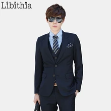 Männer Formale Suits (Jacke + Hose + Tie) Herren Partei Helle Schwarz Blazer Kostüm Blazer Slim Fit Kleidung männlichen Terno Masculino Keine-eisen