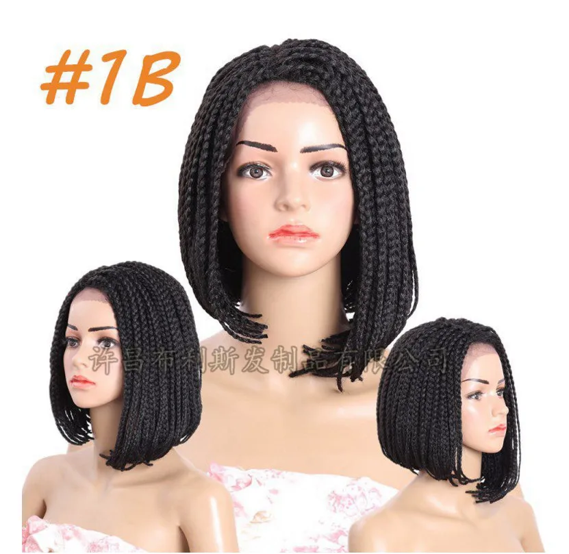 

lace frontal Free shipping short bob wigs for black women ombre bug Bob wigs for natural black synthetic Braided Wigs UK,US,EU