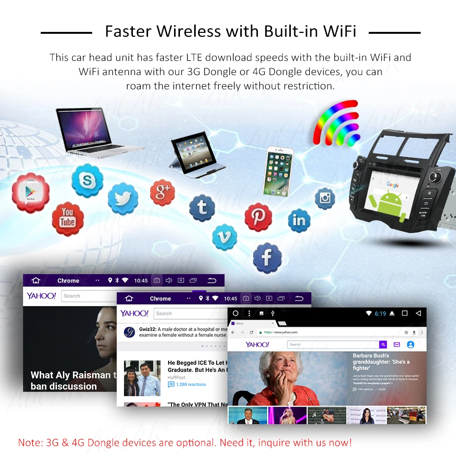 Best Android 8.0 6.2" Touch Screen for Toyota Yaris car dvd 2005 - 2011 Car GPS Multimedia Bluetooth GPS Radio WIFI 4G Stereo AUX 12