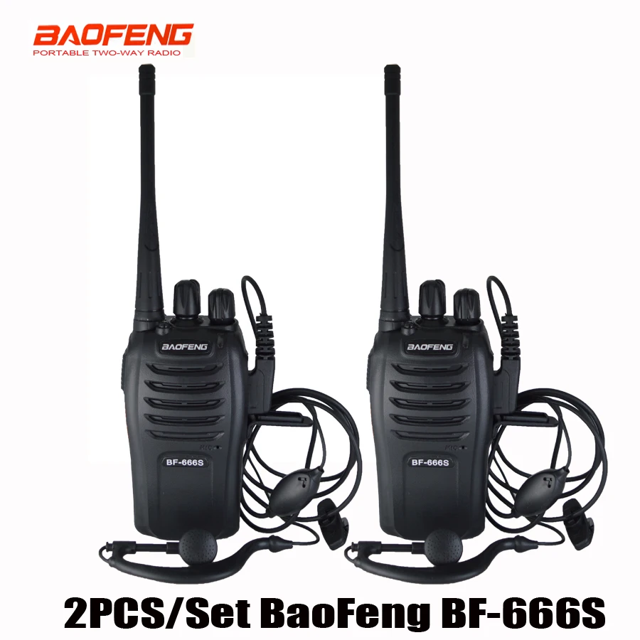 

2Pcs/set baofeng BF-666S Walkie Talkie Portable Radio BF666s 5W 16CH UHF 400-470MHz BF 666S Comunicador Transmitter Transceiver