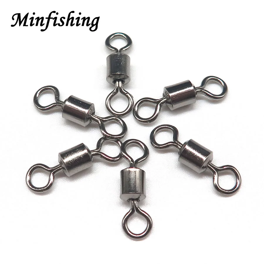 

Minfishing 500 PCS Ball Bearing Rolling Swivel with Solid Rings Fishing Connector Ocean Boat Fishing Hook