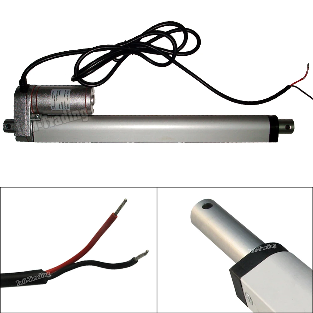 

Heavy Duty 250mm/10" inch Stroke 1000N/100KG/220 Pound Max Load Electric Linear Actuator-14mm/s 12V Volt DC Motor Motion IP65