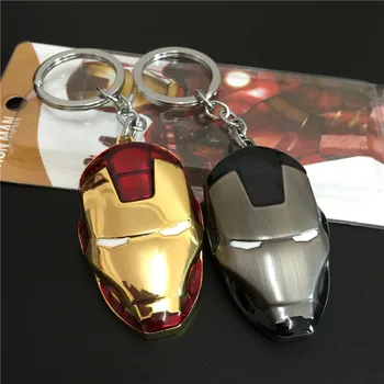 

40pcs/lot Metal Pendent Keychain Keyring Gift for Fans Llaveros Movie Jewelry Super Hero The Avengers Iron Man Mask