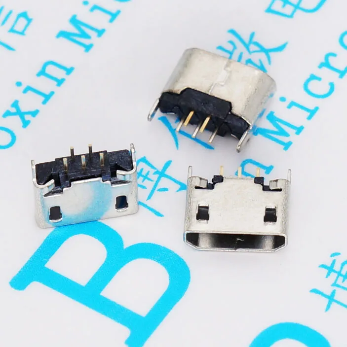 

150pcs USB connector socket Flat vertical 5P Socket 180 female micro 5p USB plug socket