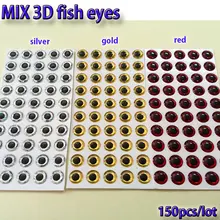 2019MIX balıkçılık cazibesi gözler fly balıkçılık balık gözler fly bağlama malzemesi, cazibesi yemler yapımı gümüş + altın + kırmızı mix toatl 150 adet/grup