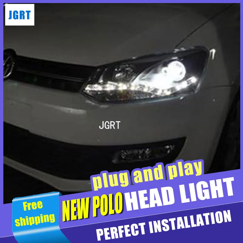 Car Styling Headlight assembly 2011 2013 for VW NEW POLO DoubleU Angel