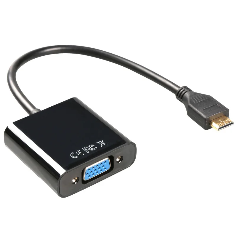 Mini HDMI To VGA Adapter Mini HDMI Male to VGA Female with Audio Output Cable Converter
