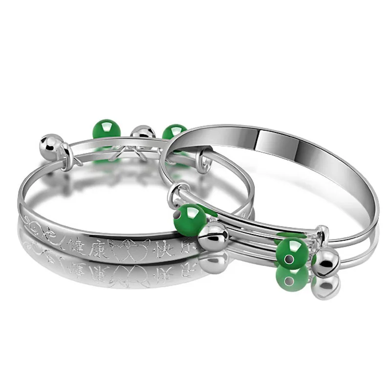 

Chinese style sterling silver children's jewelry.Solid 925 silver bracelet baby.Lovely baby bell bracelets.A birthday present