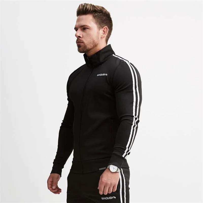 

hooide jacket Men's Casual Hoodies Fitness Brand Clothing black and wine red Men Bodybuilding Sweatshirt Muscle Hooded Jackets