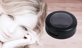 

Free Shipping 2000pcs 10g empty concealer compact / eyeshadow case with black rim lid matte black color