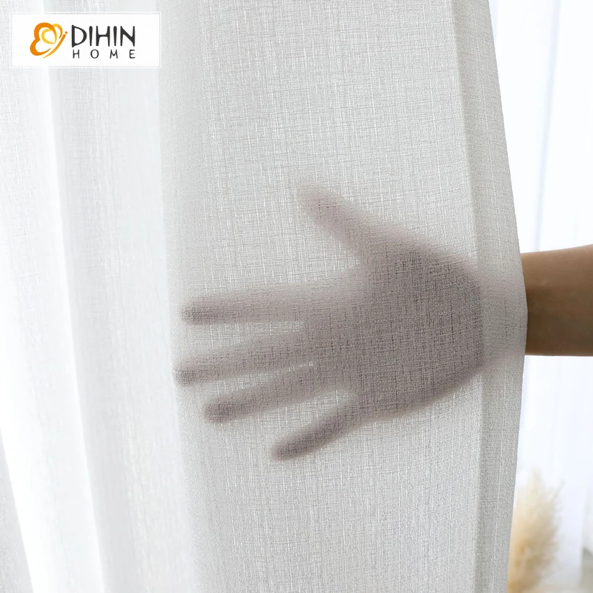 

Modern Cotton Linen White Tulle Translucidus Voile High Quality Sheer Curtains For Living Room Customized