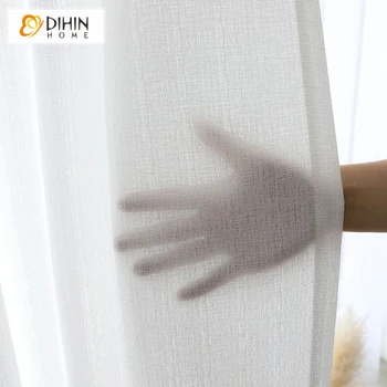

Modern Cotton Linen White Tulle Translucidus Voile High Quality Sheer Curtains For Living Room Customized