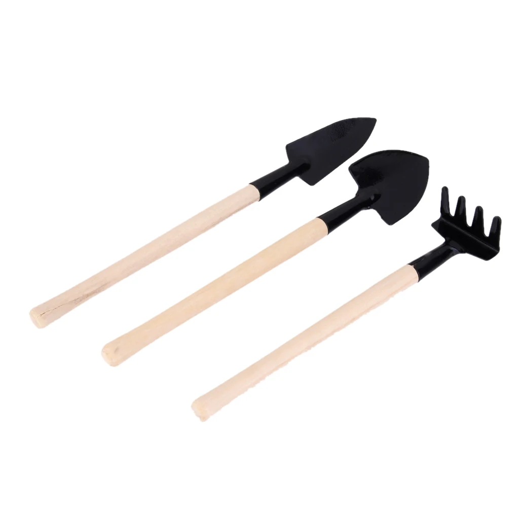 Sets Of 3pcs Kids Mini Garden Tools Shovel Rake Spade Beach Sandbox Toy DIY Flower Vegetable Planting Accessories